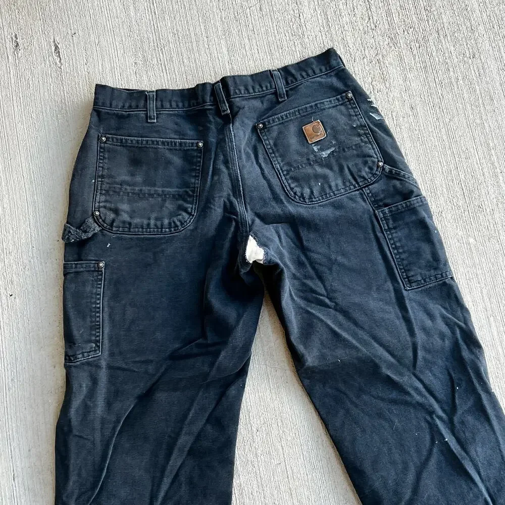 Carhartt faded black double knee work wear carpenter pants